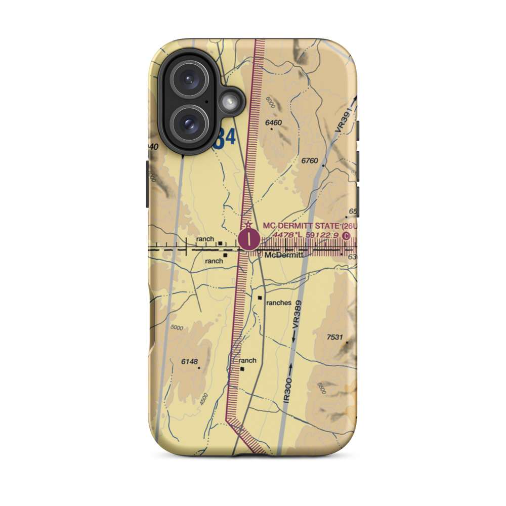 Mc Dermitt State Airport (26U) VFR Sectional  Tough iPhone Case iPhone 16 Plus model shown