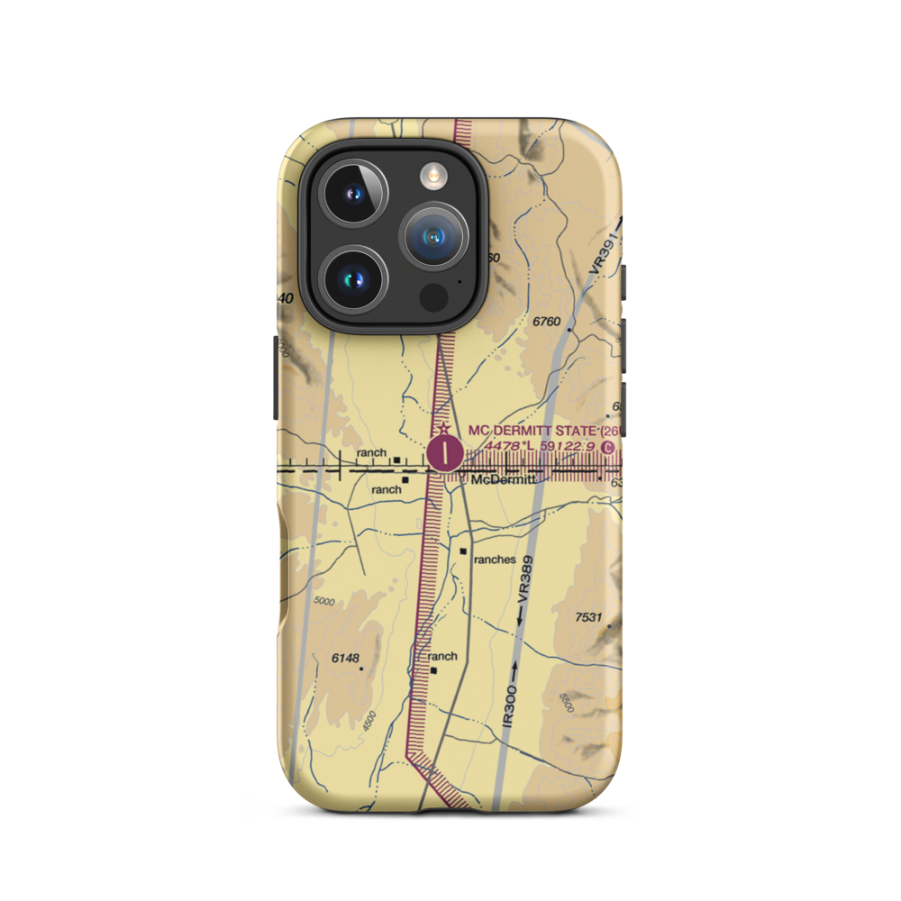 Mc Dermitt State Airport (26U) VFR Sectional  Tough iPhone Case iPhone 16 Pro model shown