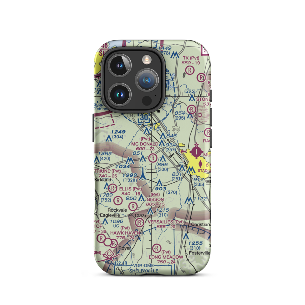 Mc Donald Airport (0TN5) VFR Sectional  Tough iPhone Case iPhone 16 Pro model shown