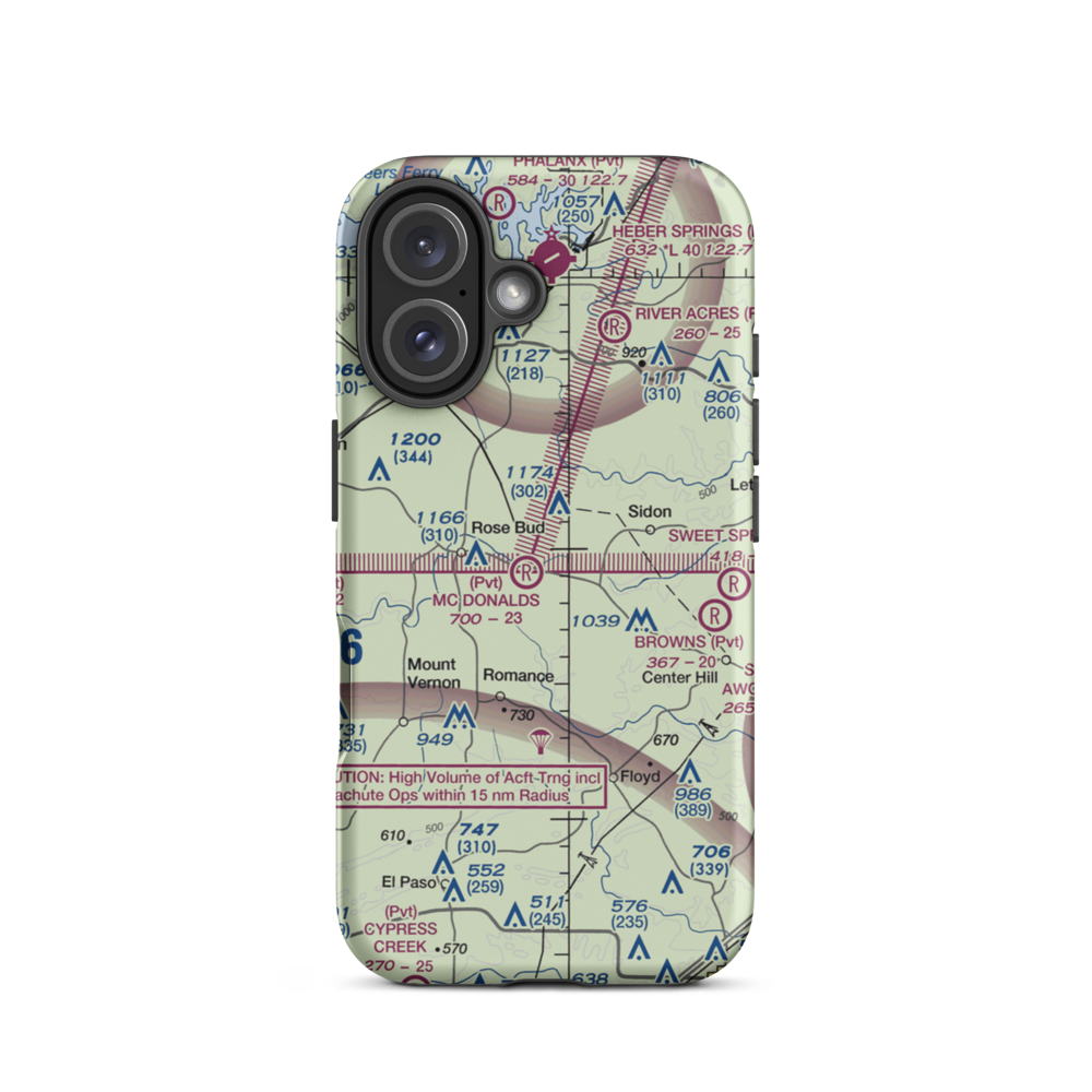 Mc Donald's Strip (AR12) VFR Sectional  Tough iPhone Case iPhone 16 model shown