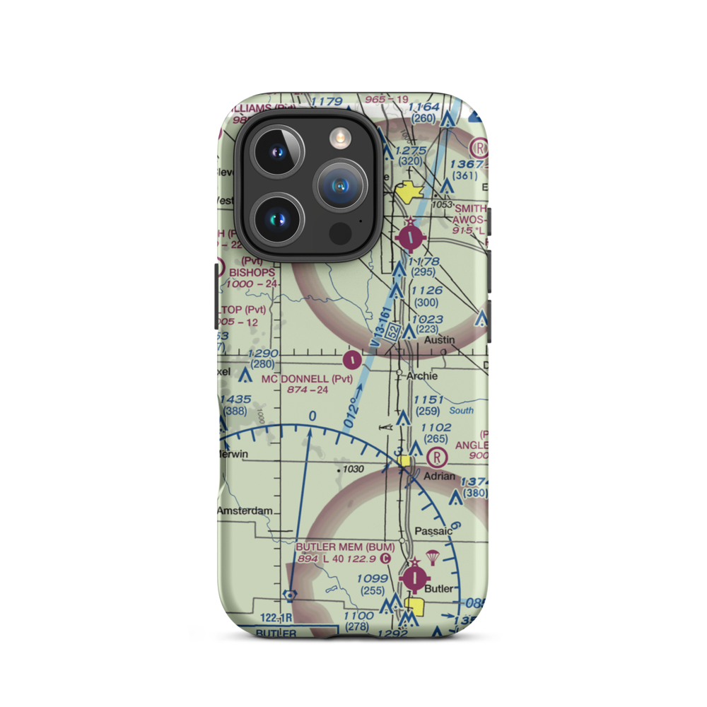 Mc Donnell Airport (03MU) VFR Sectional  Tough iPhone Case iPhone 16 Pro model shown