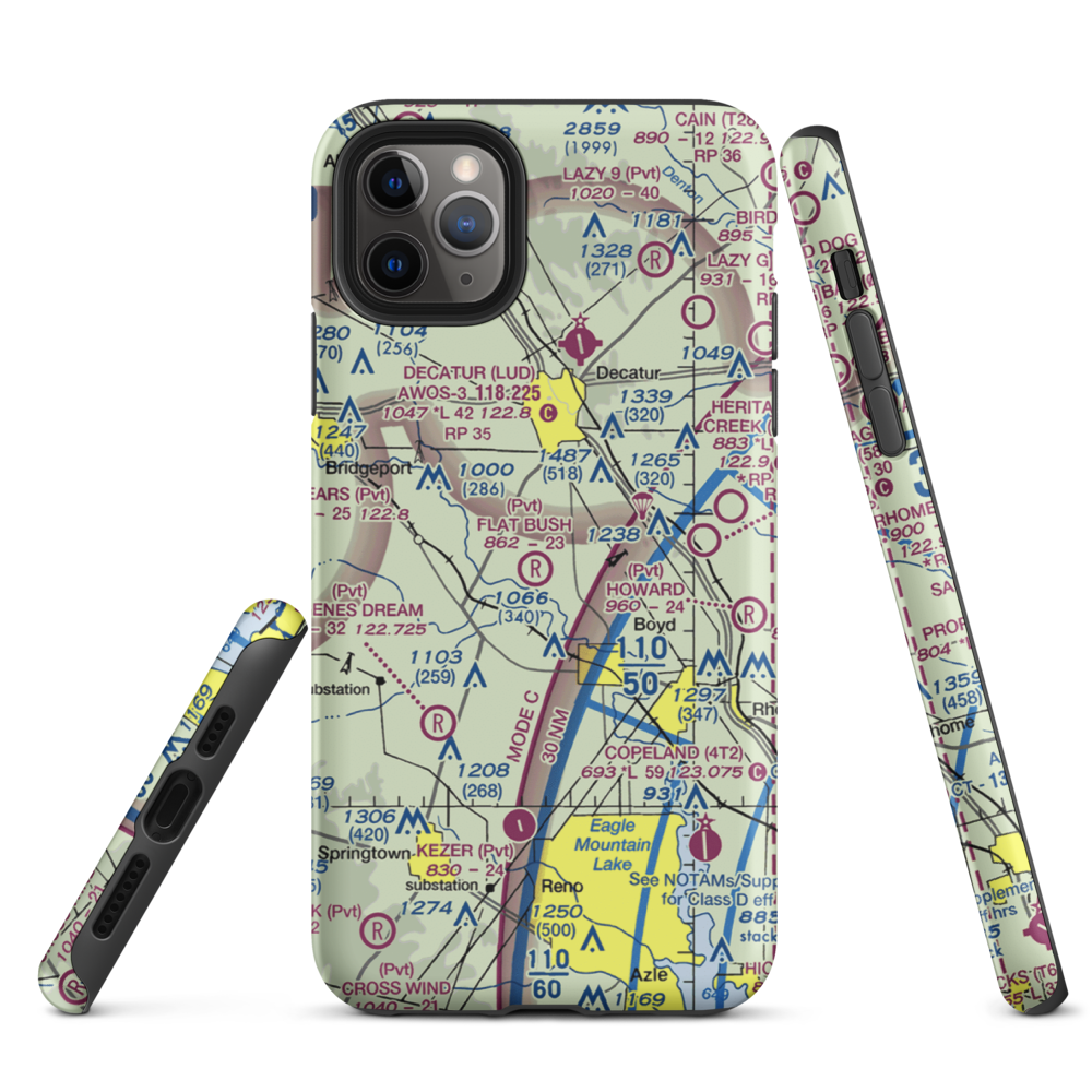 Mc Entire Airport (5TS4) VFR Sectional  Tough iPhone Case iPhone 11 Pro Max model shown