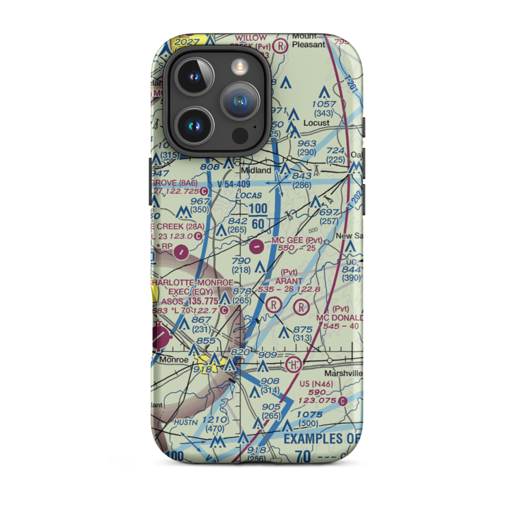 Mc Gee Field (24NC) VFR Sectional  Tough iPhone Case iPhone 16 Pro Max model shown