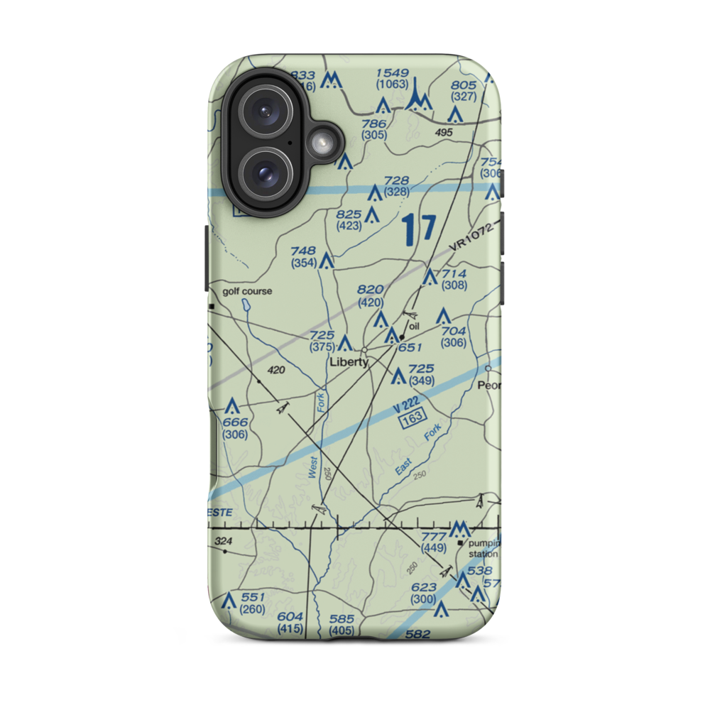 Mc Gehee Air Park (MS49) VFR Sectional  Tough iPhone Case iPhone 16 Plus model shown