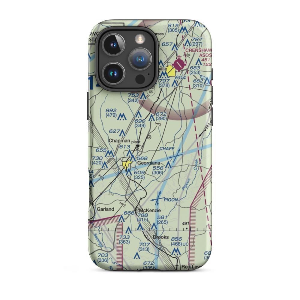 Mc Gowin Field (5AL1) VFR Sectional  Tough iPhone Case iPhone 16 Pro Max model shown