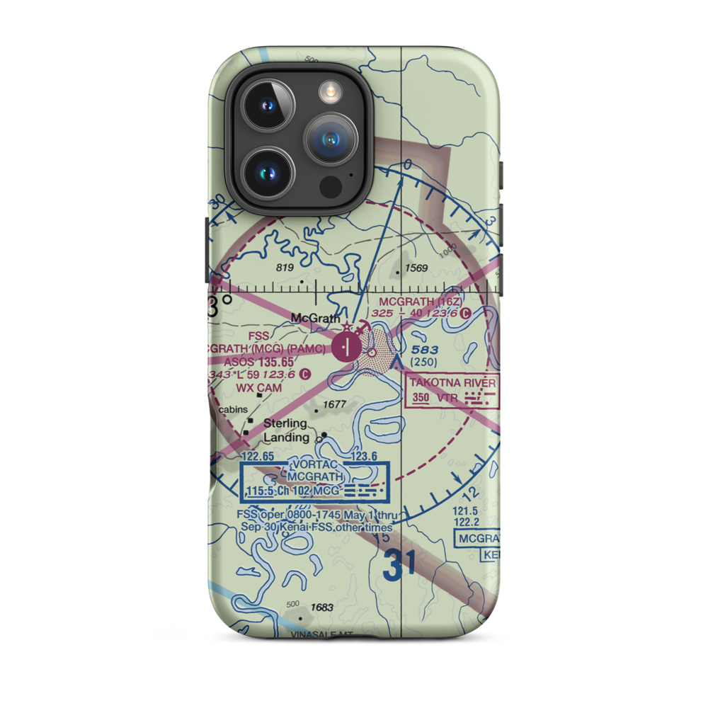 Mc Grath Seaplane Base (16Z) VFR Sectional  Tough iPhone Case iPhone 16 Pro Max model shown
