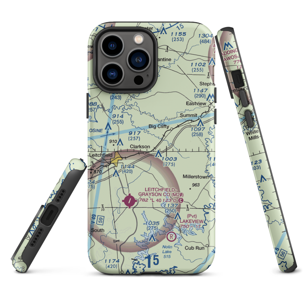 Mc Grew Airport (66KY) VFR Sectional  Tough iPhone Case iPhone 13 Pro Max model shown