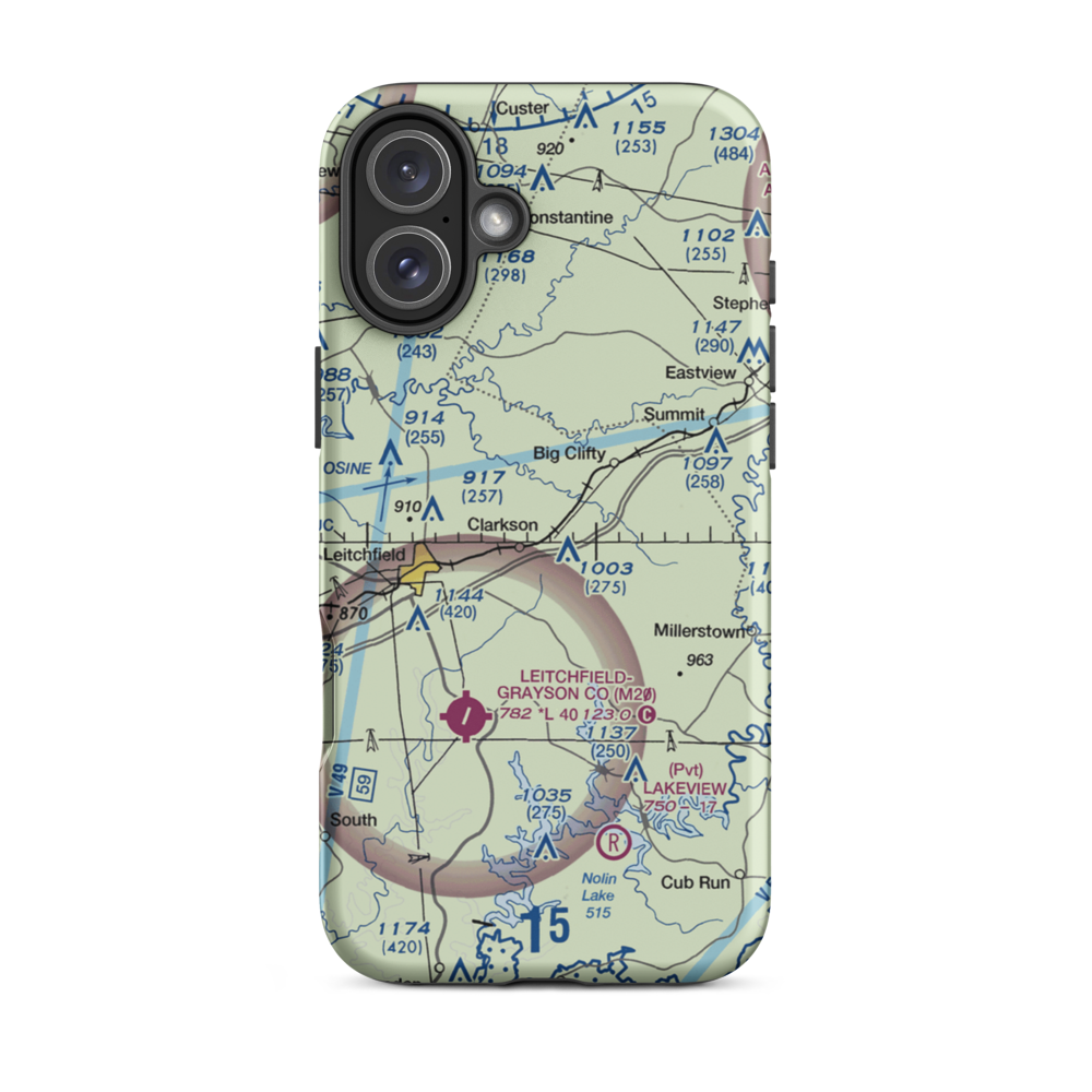 Mc Grew Airport (66KY) VFR Sectional  Tough iPhone Case iPhone 16 Plus model shown