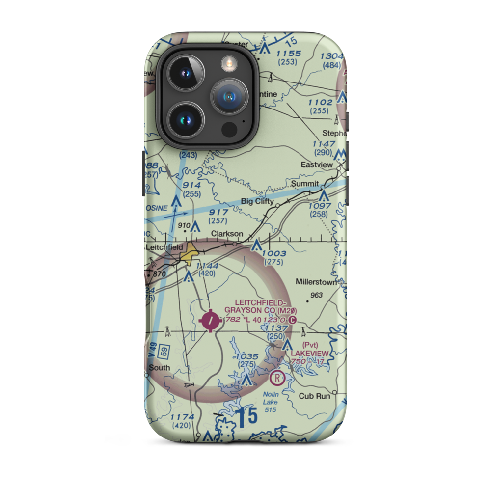 Mc Grew Airport (66KY) VFR Sectional  Tough iPhone Case iPhone 16 Pro Max model shown