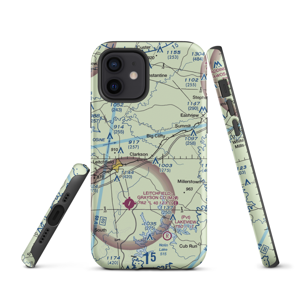 Mc Grew Airport (66KY) VFR Sectional  Tough iPhone Case iPhone 12 model shown