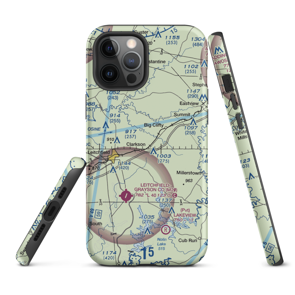 Mc Grew Airport (66KY) VFR Sectional  Tough iPhone Case iPhone 12 Pro Max model shown