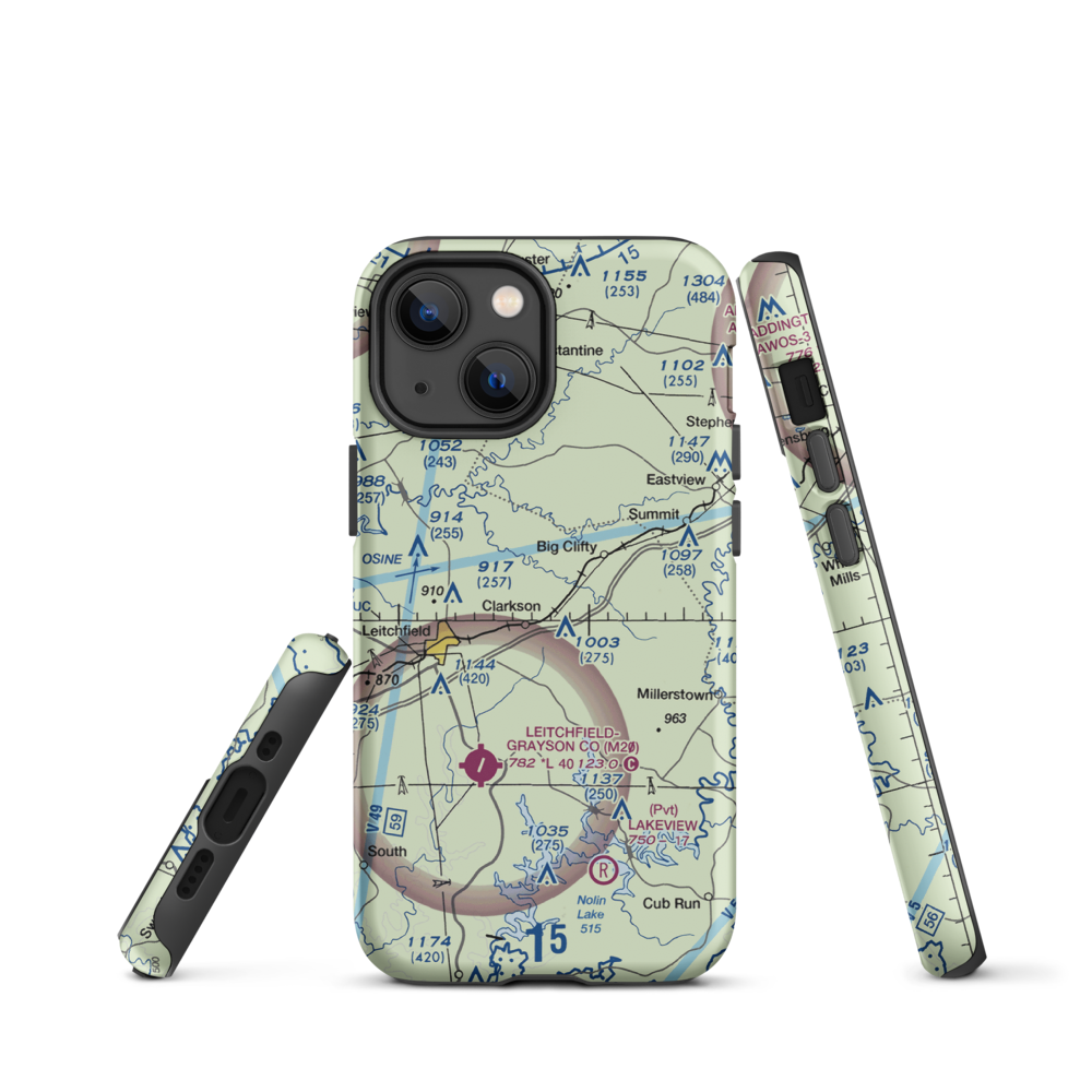 Mc Grew Airport (66KY) VFR Sectional  Tough iPhone Case iPhone 13 mini model shown