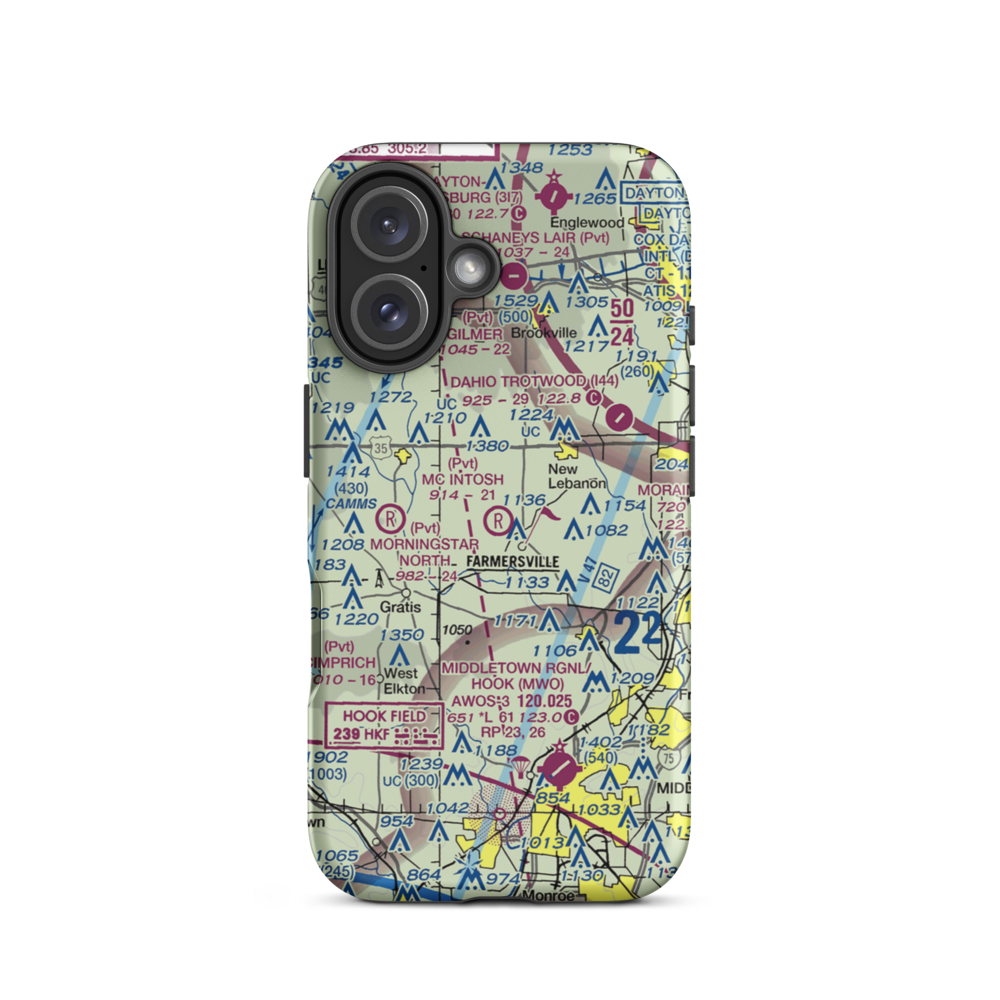 Mc Intosh Airport (OH59) VFR Sectional  Tough iPhone Case iPhone 16 model shown