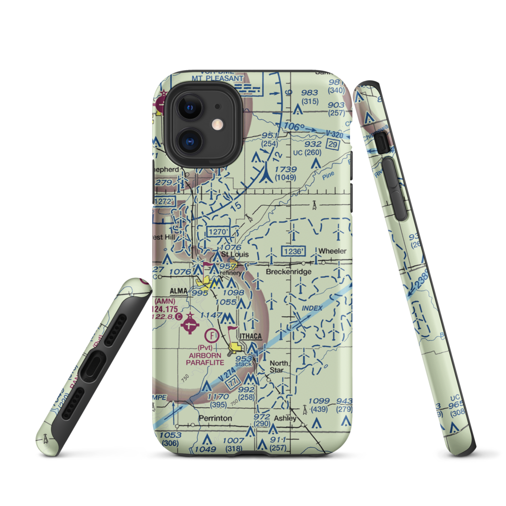 Mc Jilton Field (2MI4) VFR Sectional  Tough iPhone Case iPhone 11 model shown