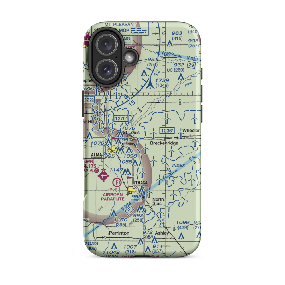 Mc Jilton Field (2MI4) VFR Sectional  Tough iPhone Case iPhone 16 Plus model shown