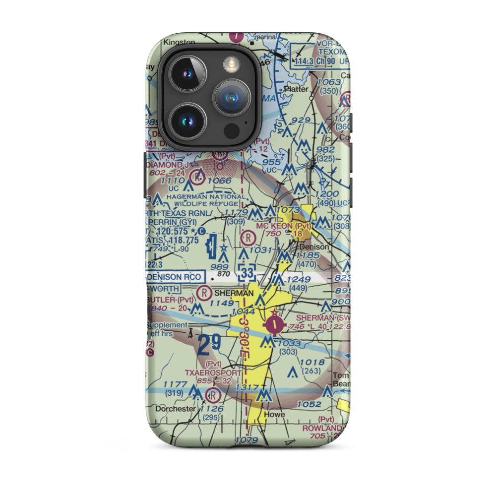Mc Keon Aviation Airport (9XS4) VFR Sectional  Tough iPhone Case iPhone 16 Pro Max model shown