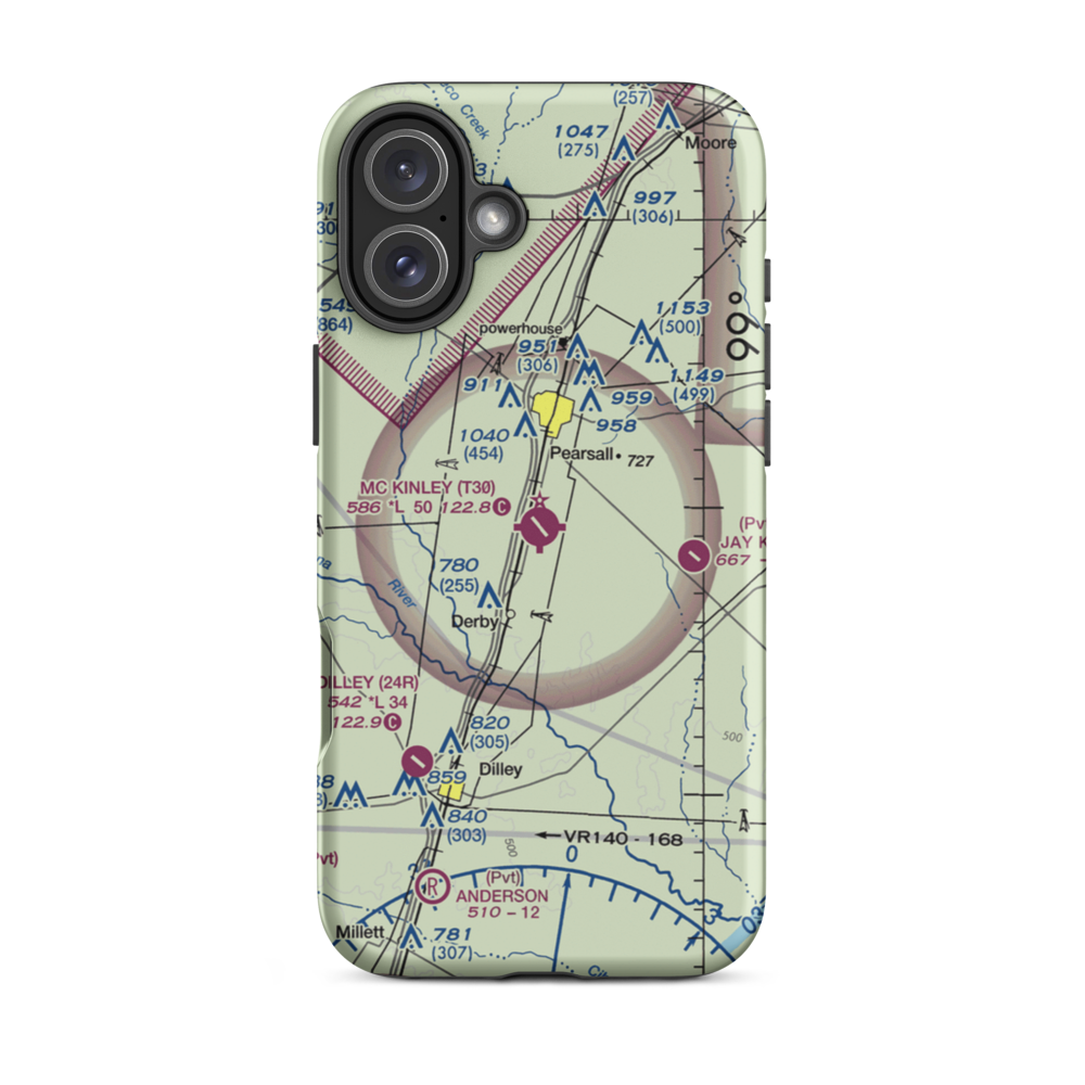 Mc Kinley Field (T30) VFR Sectional  Tough iPhone Case iPhone 16 Plus model shown