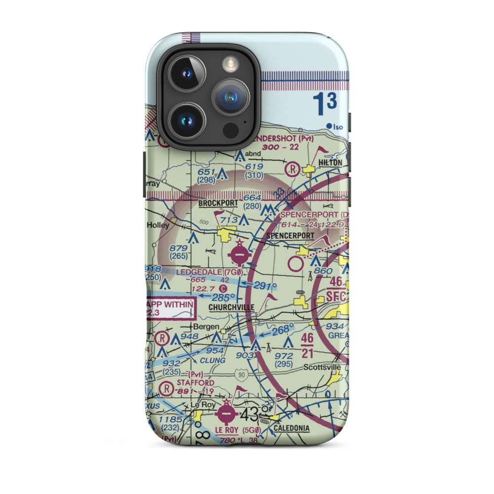 Mc Kinney Airport (3NK0) VFR Sectional  Tough iPhone Case iPhone 16 Pro Max model shown