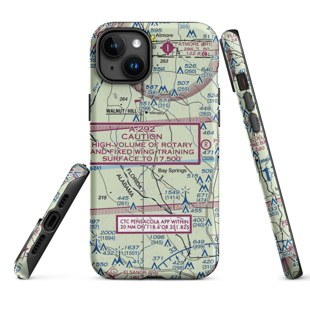 Mc Kinnon Airpark (48FL) VFR Sectional  Tough iPhone Case iPhone 15 Plus model shown