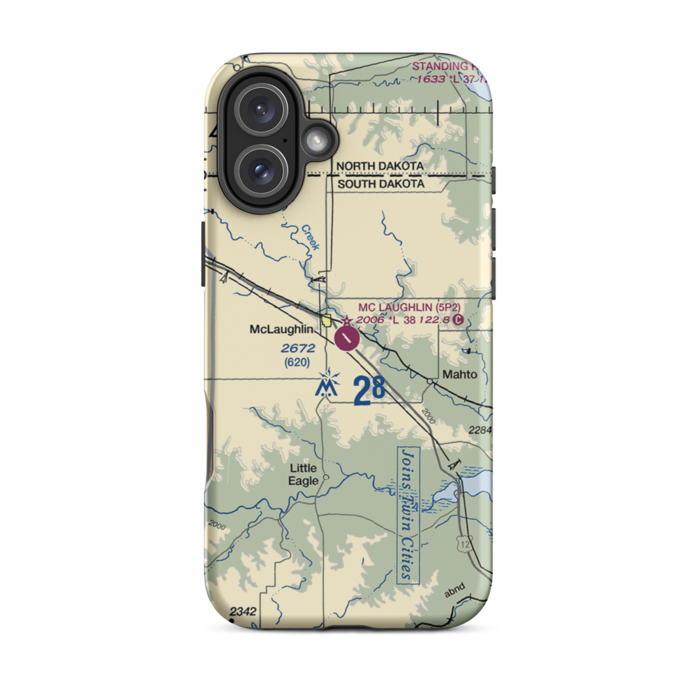 Mc Laughlin Municipal Airport (5P2) VFR Sectional  Tough iPhone Case iPhone 16 Plus model shown