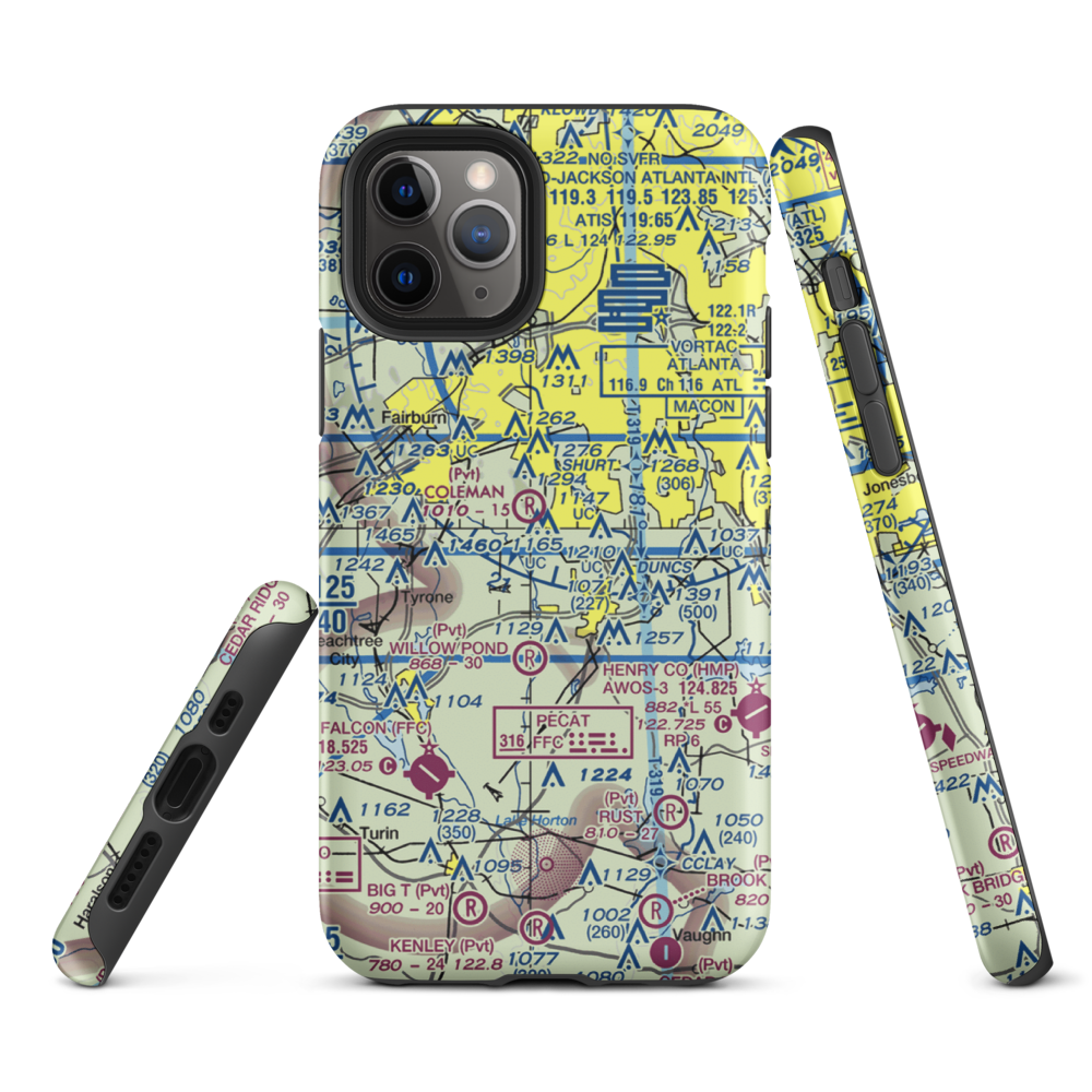 Mc Lendon Airport (GA94) VFR Sectional  Tough iPhone Case iPhone 11 Pro model shown
