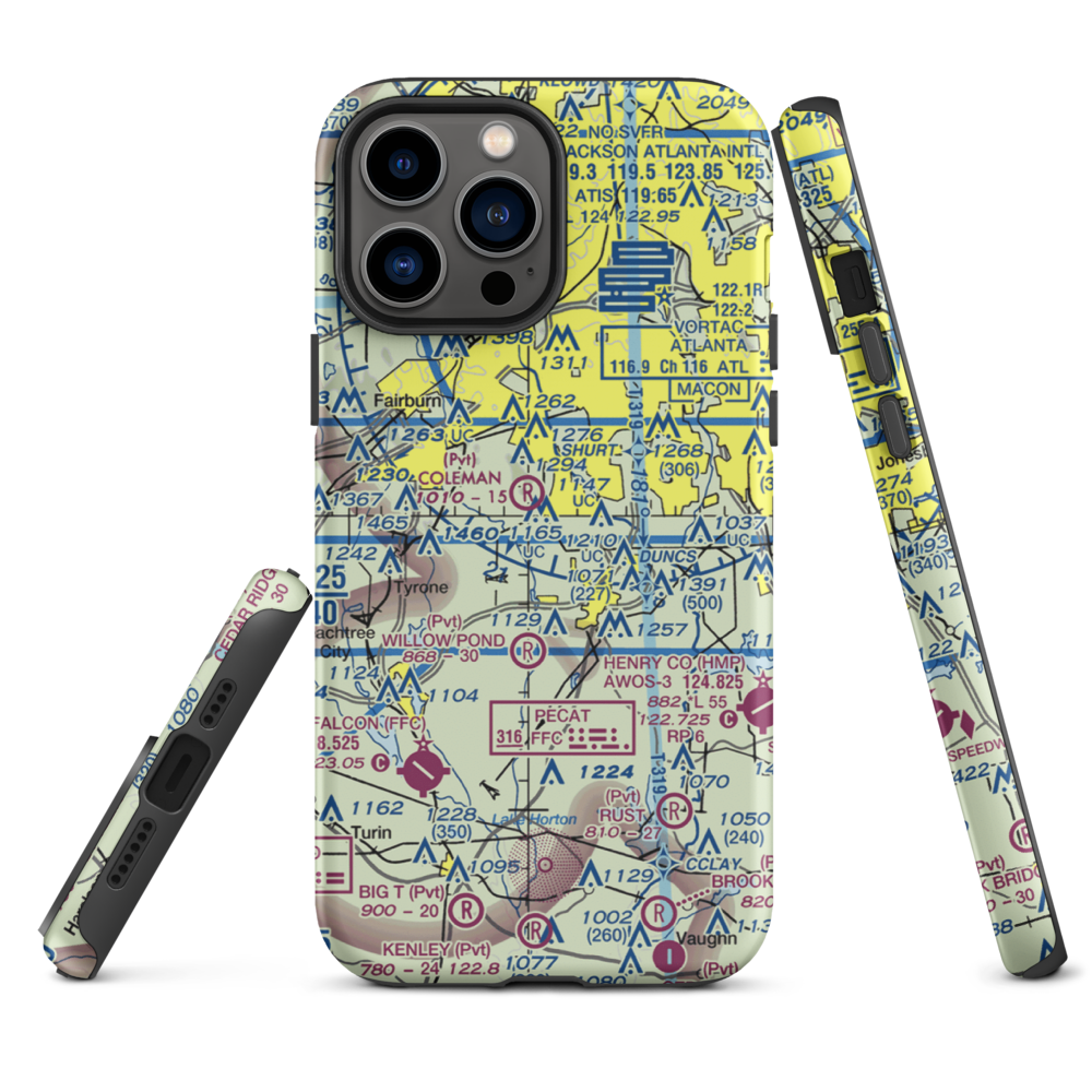 Mc Lendon Airport (GA94) VFR Sectional  Tough iPhone Case iPhone 13 Pro Max model shown