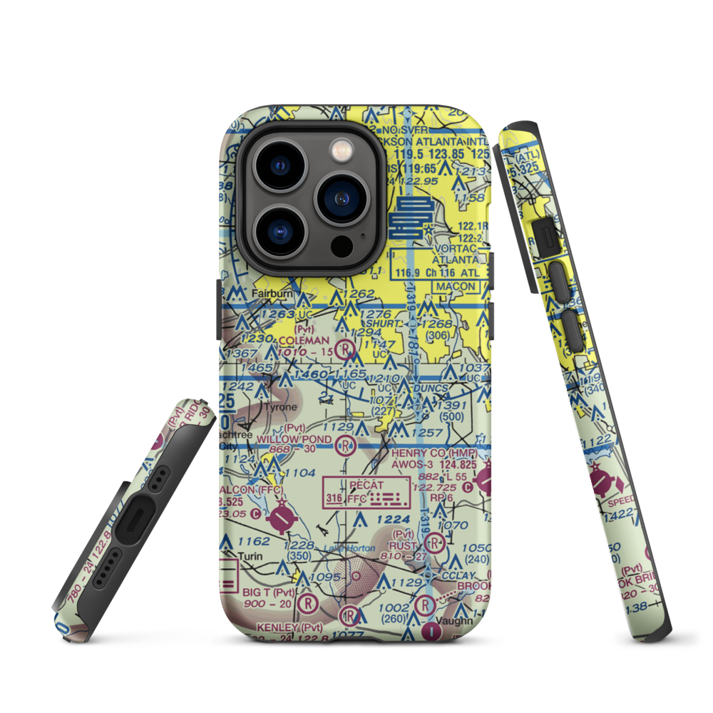 Mc Lendon Airport (GA94) VFR Sectional  Tough iPhone Case iPhone 14 Pro model shown