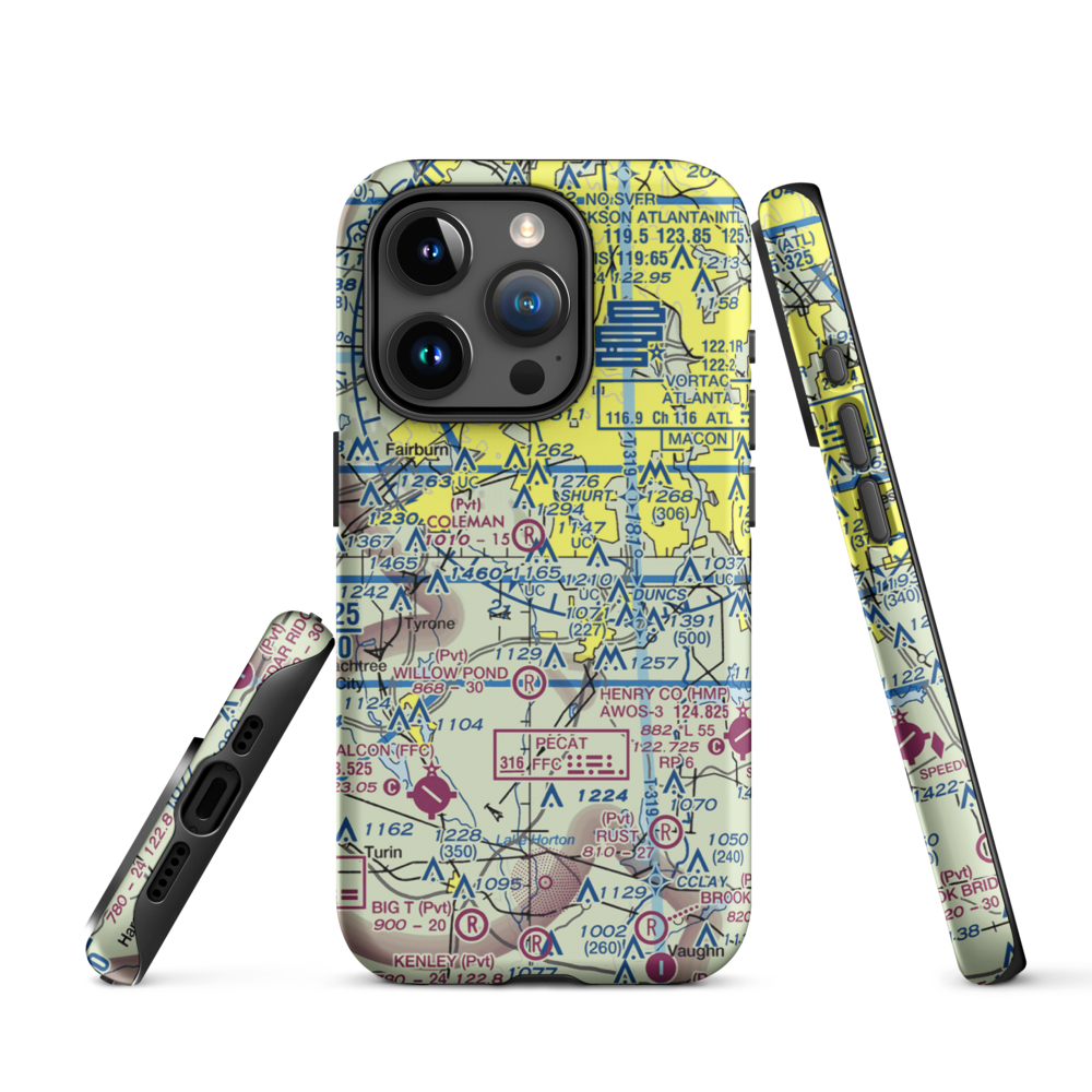 Mc Lendon Airport (GA94) VFR Sectional  Tough iPhone Case iPhone 15 Pro model shown