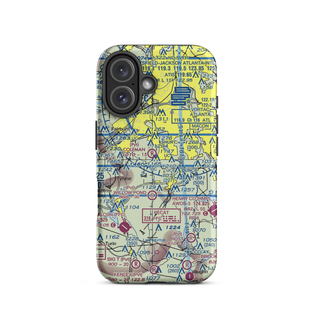 Mc Lendon Airport (GA94) VFR Sectional  Tough iPhone Case iPhone 16 model shown