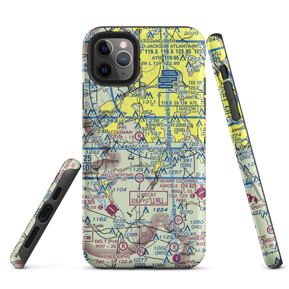 Mc Lendon Airport (GA94) VFR Sectional  Tough iPhone Case iPhone 11 Pro Max model shown