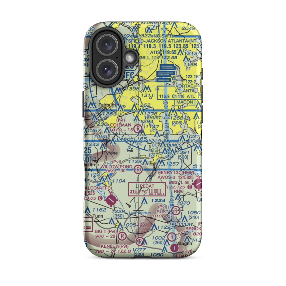 Mc Lendon Airport (GA94) VFR Sectional  Tough iPhone Case iPhone 16 Plus model shown