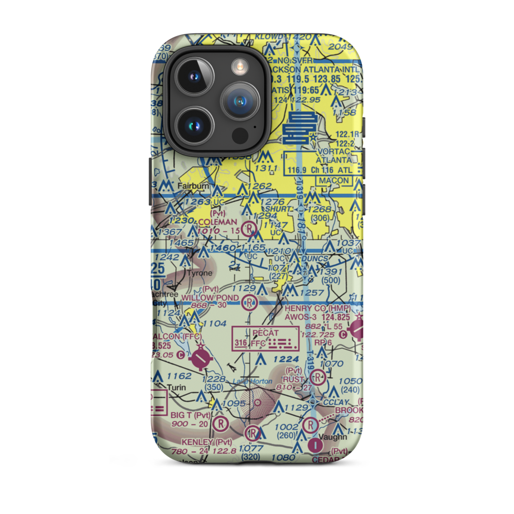 Mc Lendon Airport (GA94) VFR Sectional  Tough iPhone Case iPhone 16 Pro Max model shown