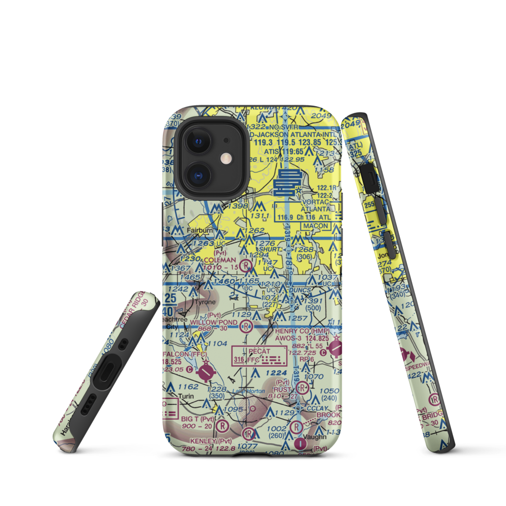 Mc Lendon Airport (GA94) VFR Sectional  Tough iPhone Case iPhone 12 mini model shown