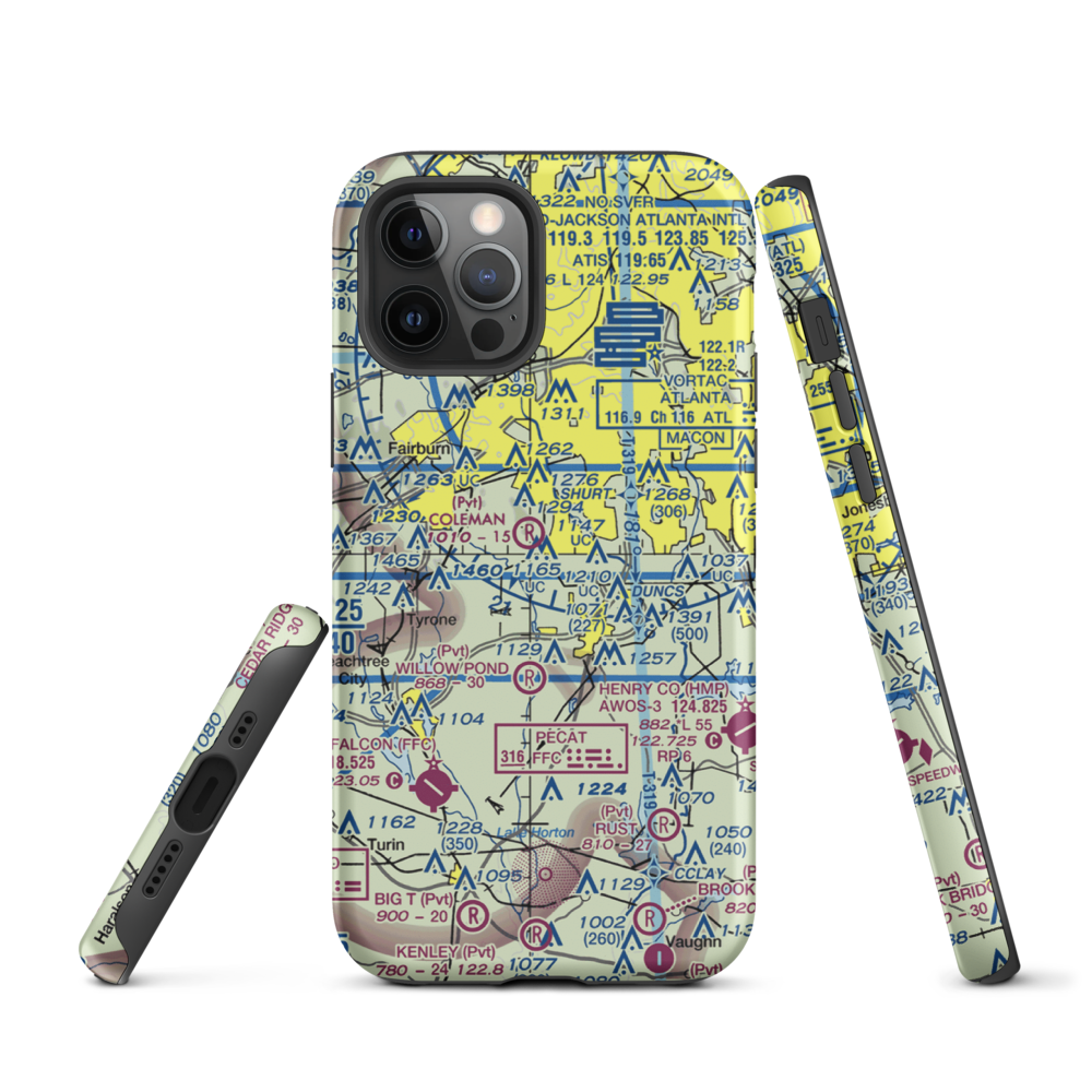 Mc Lendon Airport (GA94) VFR Sectional  Tough iPhone Case iPhone 12 Pro model shown