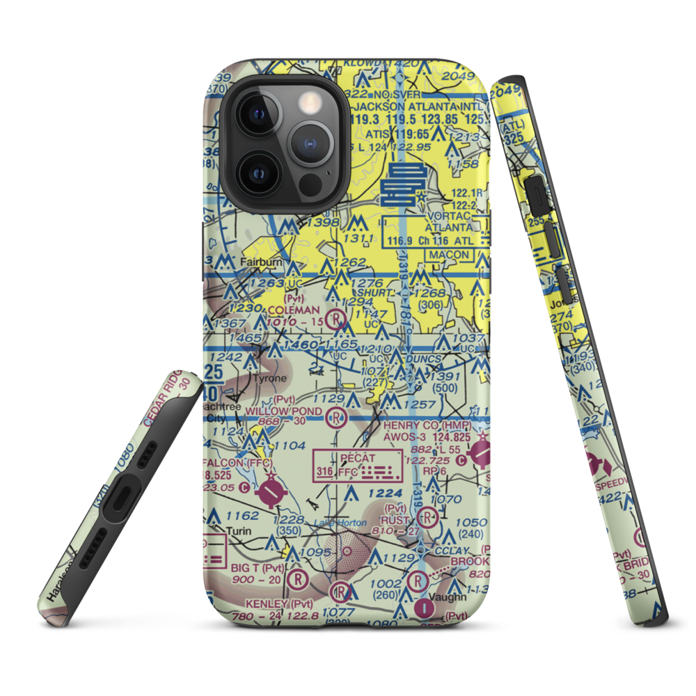 Mc Lendon Airport (GA94) VFR Sectional  Tough iPhone Case iPhone 12 Pro Max model shown