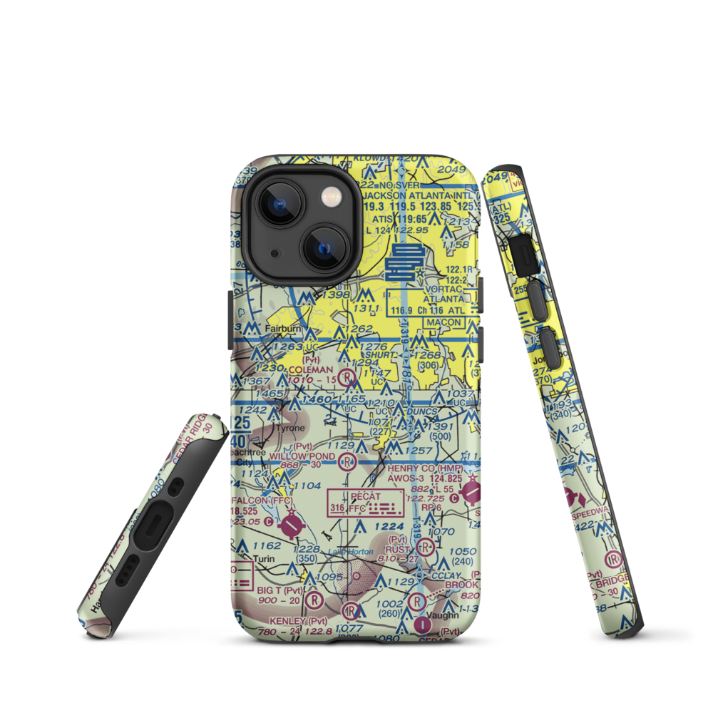 Mc Lendon Airport (GA94) VFR Sectional  Tough iPhone Case iPhone 13 mini model shown