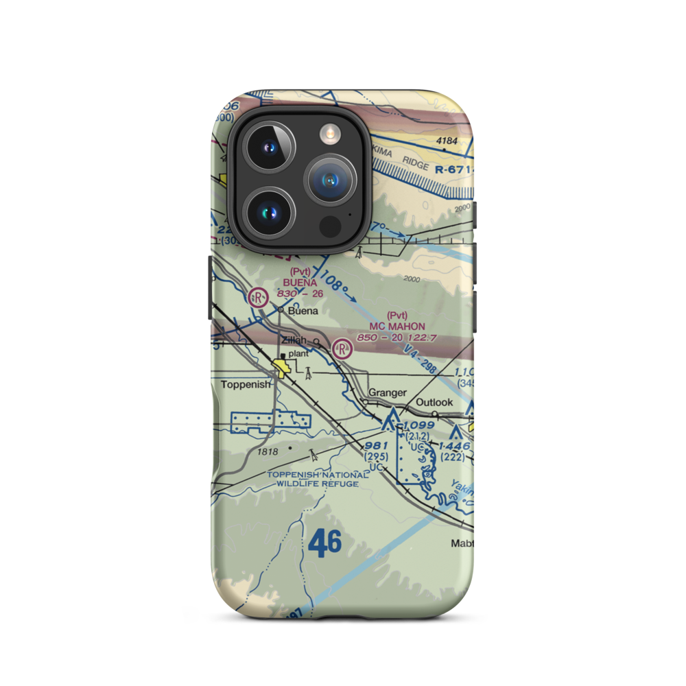 Mc Mahon Field (68WA) VFR Sectional  Tough iPhone Case iPhone 16 Pro model shown