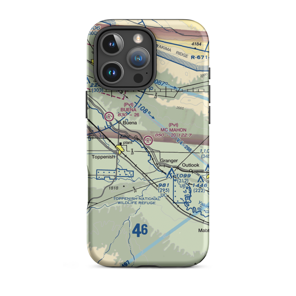 Mc Mahon Field (68WA) VFR Sectional  Tough iPhone Case iPhone 16 Pro Max model shown
