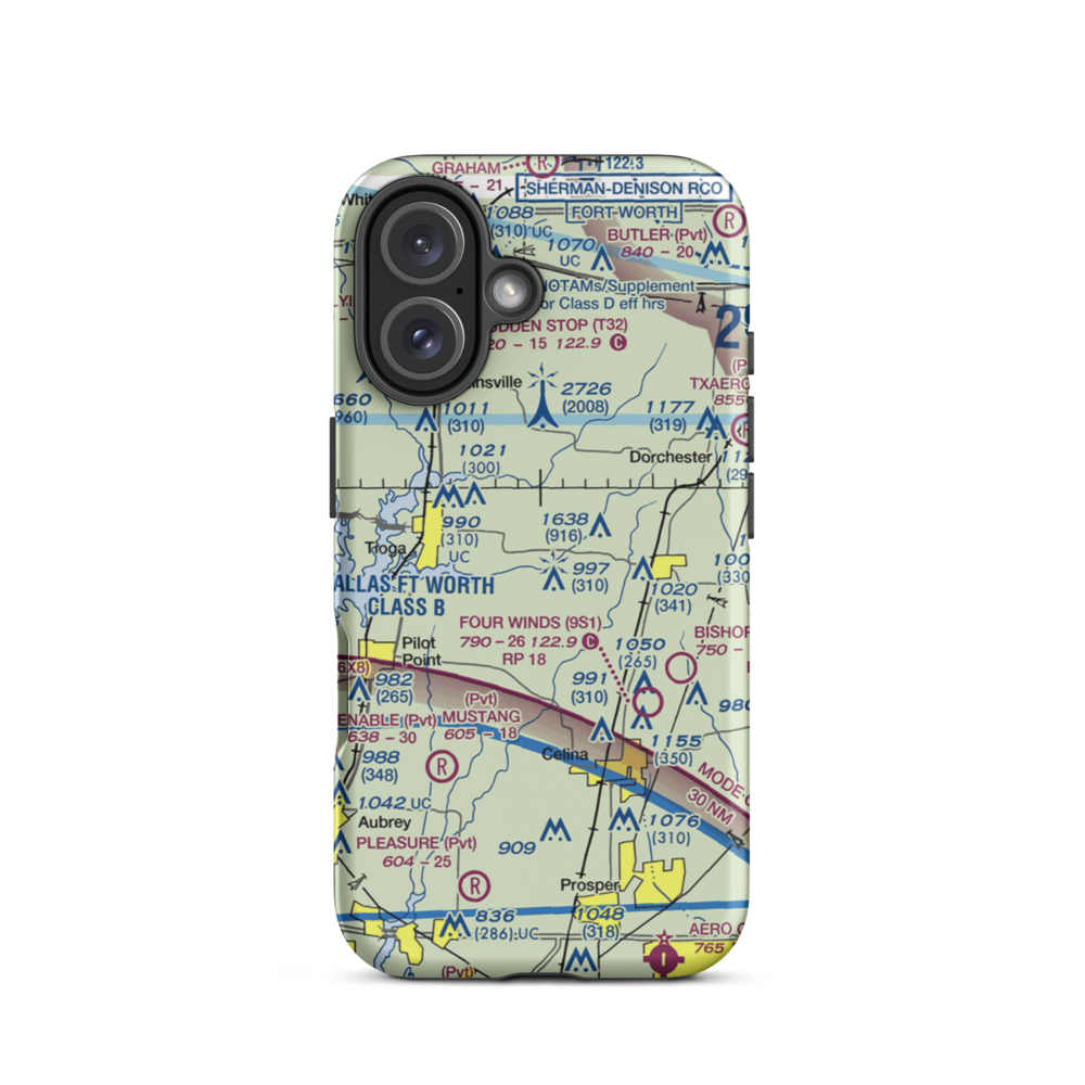Mc Manus Field (8XS6) VFR Sectional  Tough iPhone Case iPhone 16 model shown