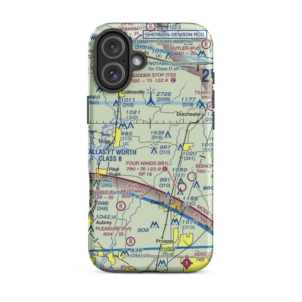 Mc Manus Field (8XS6) VFR Sectional  Tough iPhone Case iPhone 16 Plus model shown
