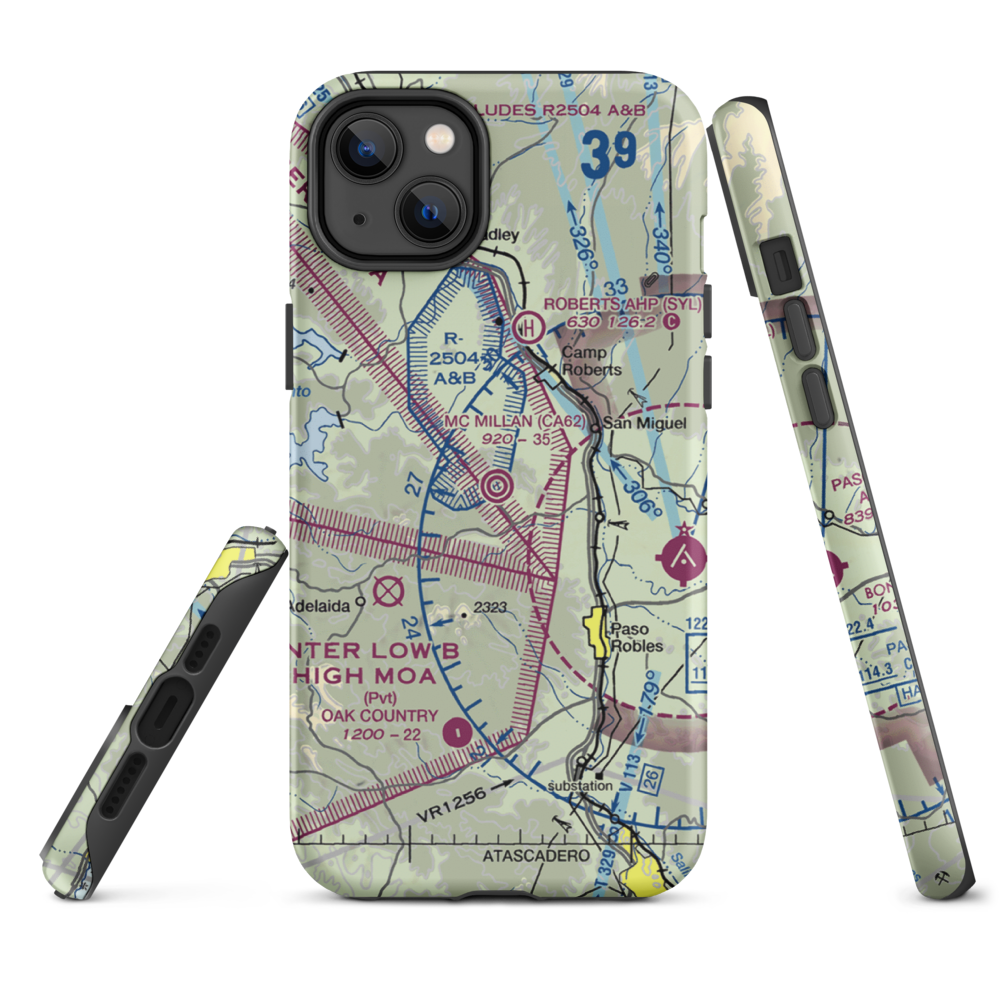 Mc Millan Assault Strip (CA62) VFR Sectional  Tough iPhone Case iPhone 14 Plus model shown
