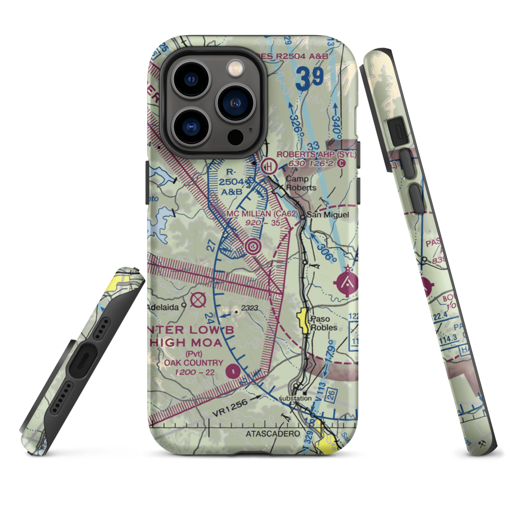 Mc Millan Assault Strip (CA62) VFR Sectional  Tough iPhone Case iPhone 14 Pro Max model shown