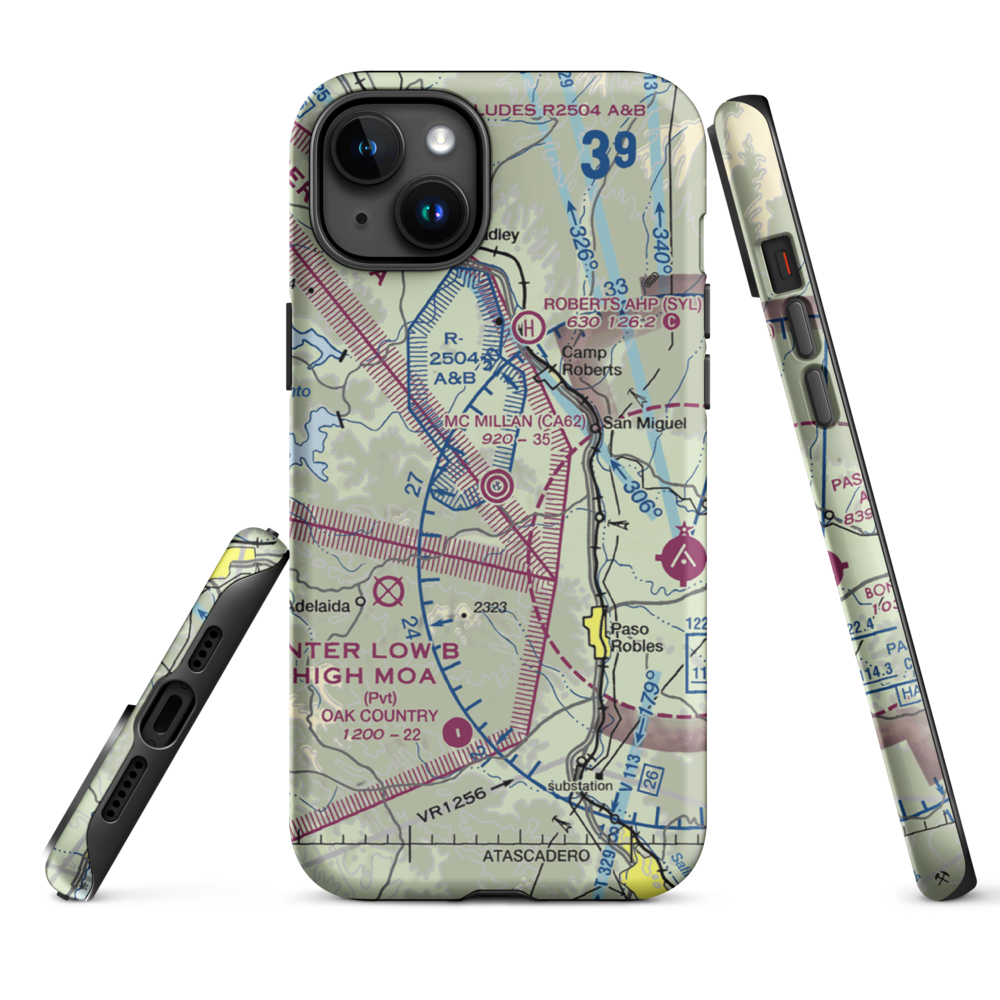 Mc Millan Assault Strip (CA62) VFR Sectional  Tough iPhone Case iPhone 15 Plus model shown