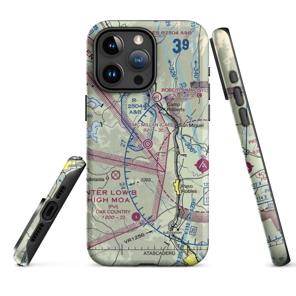 Mc Millan Assault Strip (CA62) VFR Sectional  Tough iPhone Case iPhone 15 Pro Max model shown