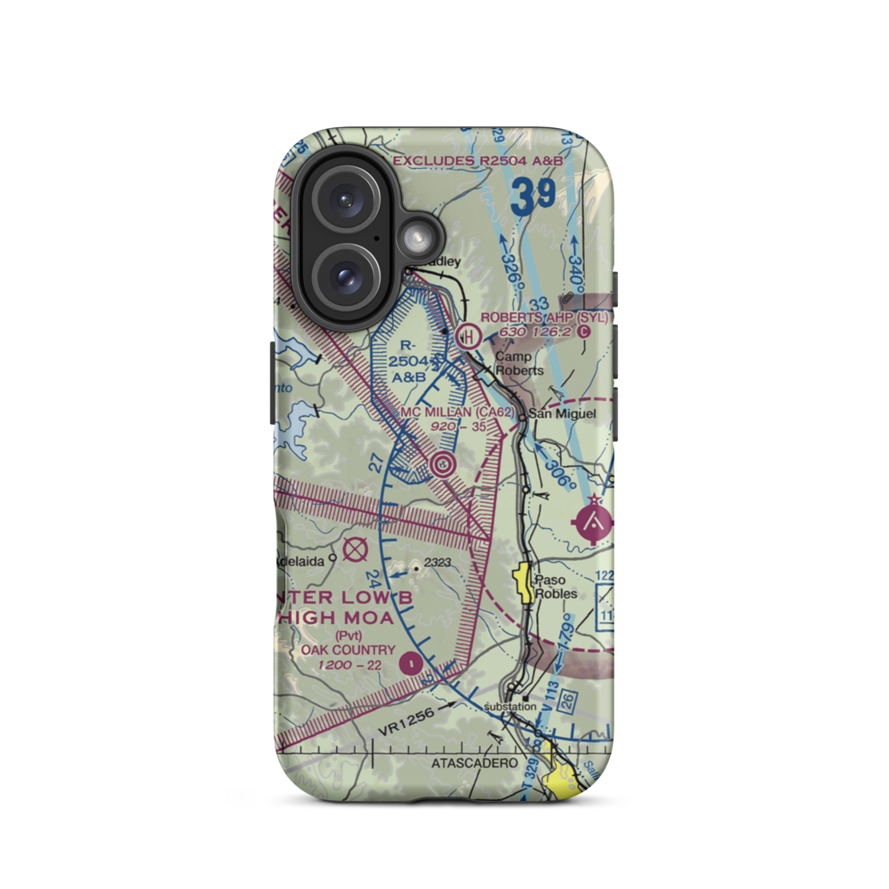 Mc Millan Assault Strip (CA62) VFR Sectional  Tough iPhone Case iPhone 16 model shown