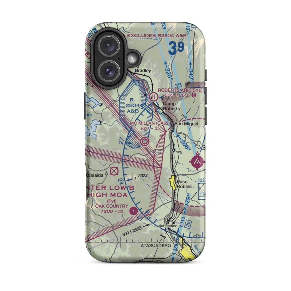 Mc Millan Assault Strip (CA62) VFR Sectional  Tough iPhone Case iPhone 16 Plus model shown