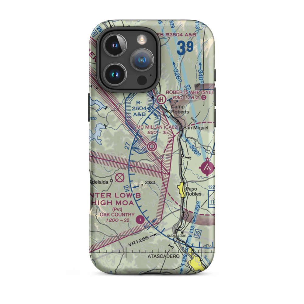 Mc Millan Assault Strip (CA62) VFR Sectional  Tough iPhone Case iPhone 16 Pro Max model shown