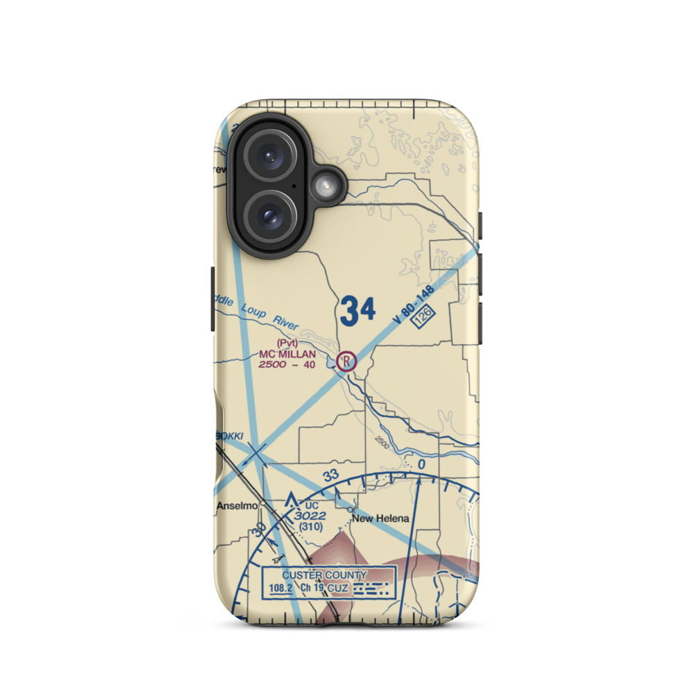 Mc Millan Ranch Airport (4NE1) VFR Sectional  Tough iPhone Case iPhone 16 model shown