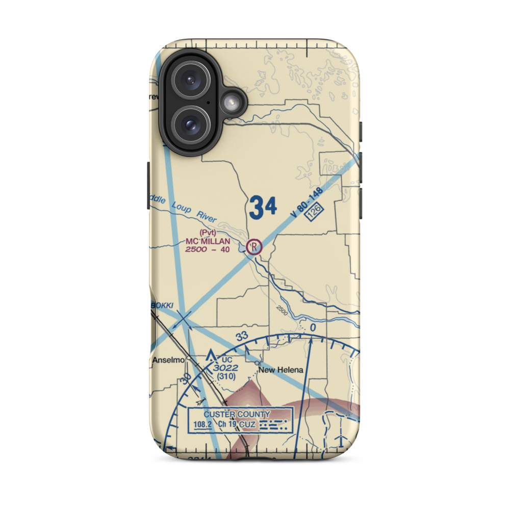 Mc Millan Ranch Airport (4NE1) VFR Sectional  Tough iPhone Case iPhone 16 Plus model shown