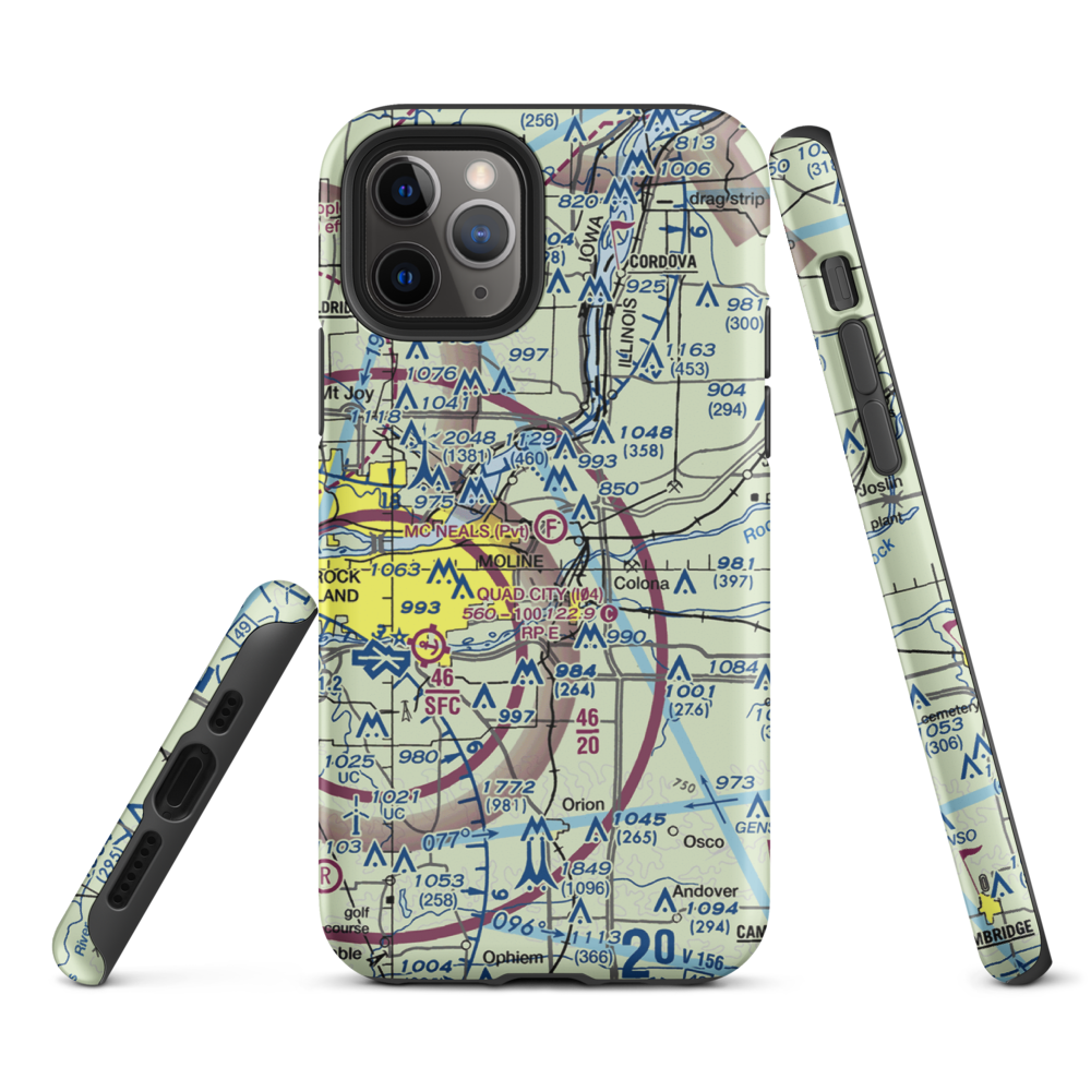 Mc Neal's Field (2IL3) VFR Sectional  Tough iPhone Case iPhone 11 Pro model shown